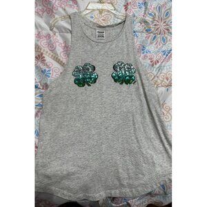 PINK Shamrock Sequin Tank Top